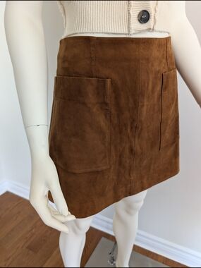 Banana Republic Suede Mini Skirt in Warm Chestnut